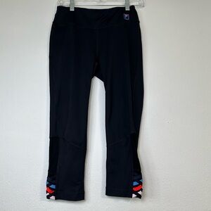Fila Workout Black Capris with Red and Blue Accents in Size S